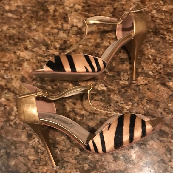 Comme iI Faut Argentine Tango Zebra Gold Gatsby Dance pARTy Stunning Stilettos - Picture 8 of 14